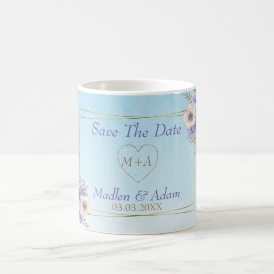 save the date ideas, Diamonds Hearts And Gold Frame Save The Date Mug, Save the date coffee cup