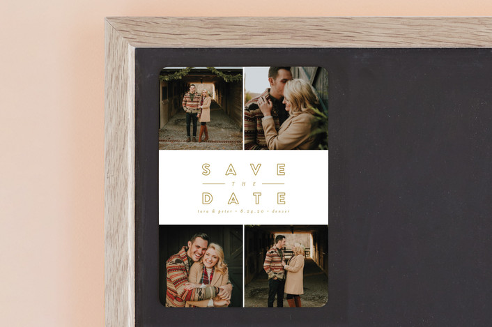 Save The Date Ideas, Save The Date Magnets, Save The Date Photo Magnets Golden Love
