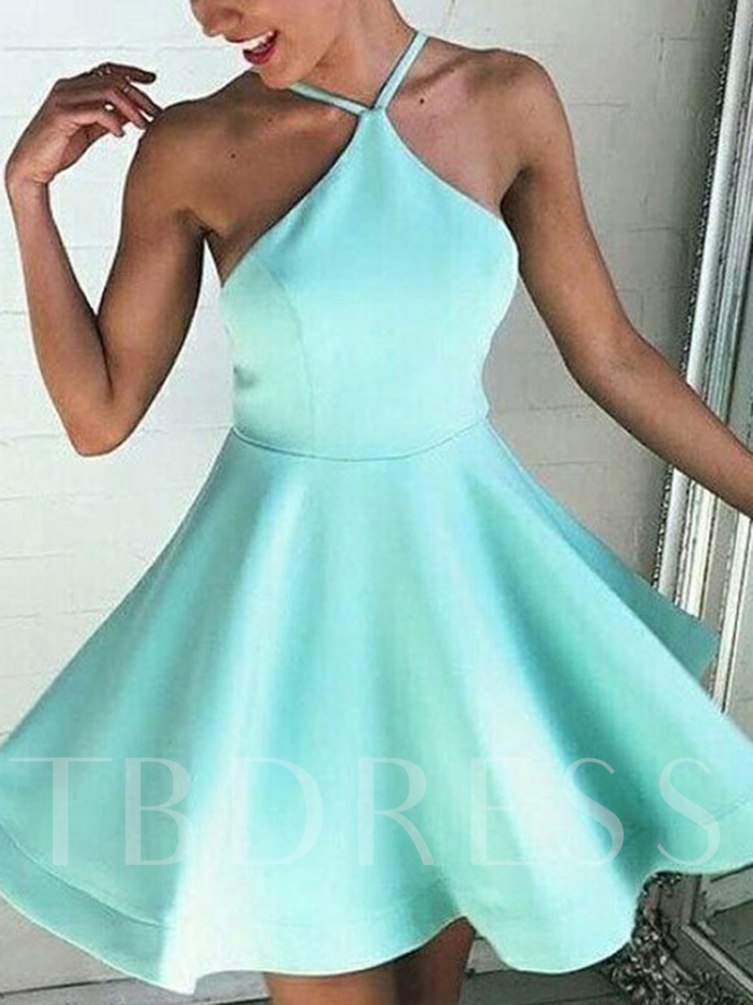 short bridesmaid dresses, short bridesmaid gowns, Halter A-Line Short Bridesmaid Dress