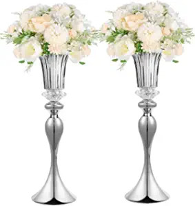 Silver Trumpet Wedding Vases