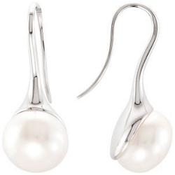 Sterling Silver White Pearl Drop Earrings, small wedding ideas, pearl earrings, pearl bridal earrings