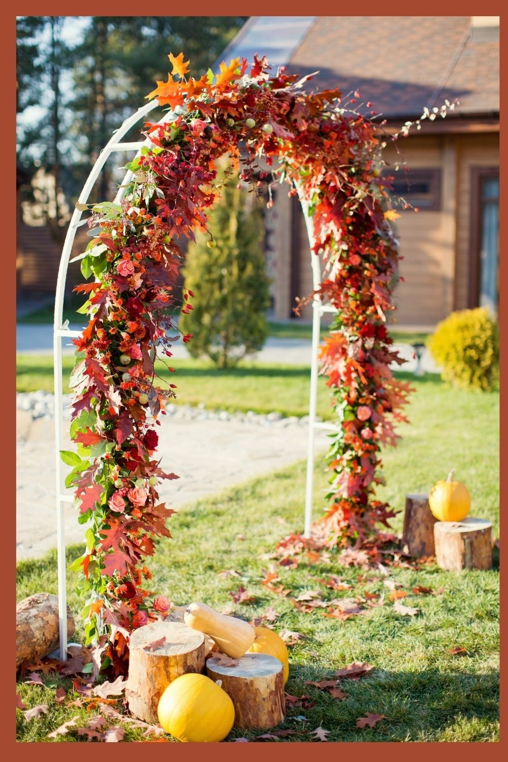 small wedding ideas, fall wedding arch, autumn wedding arch