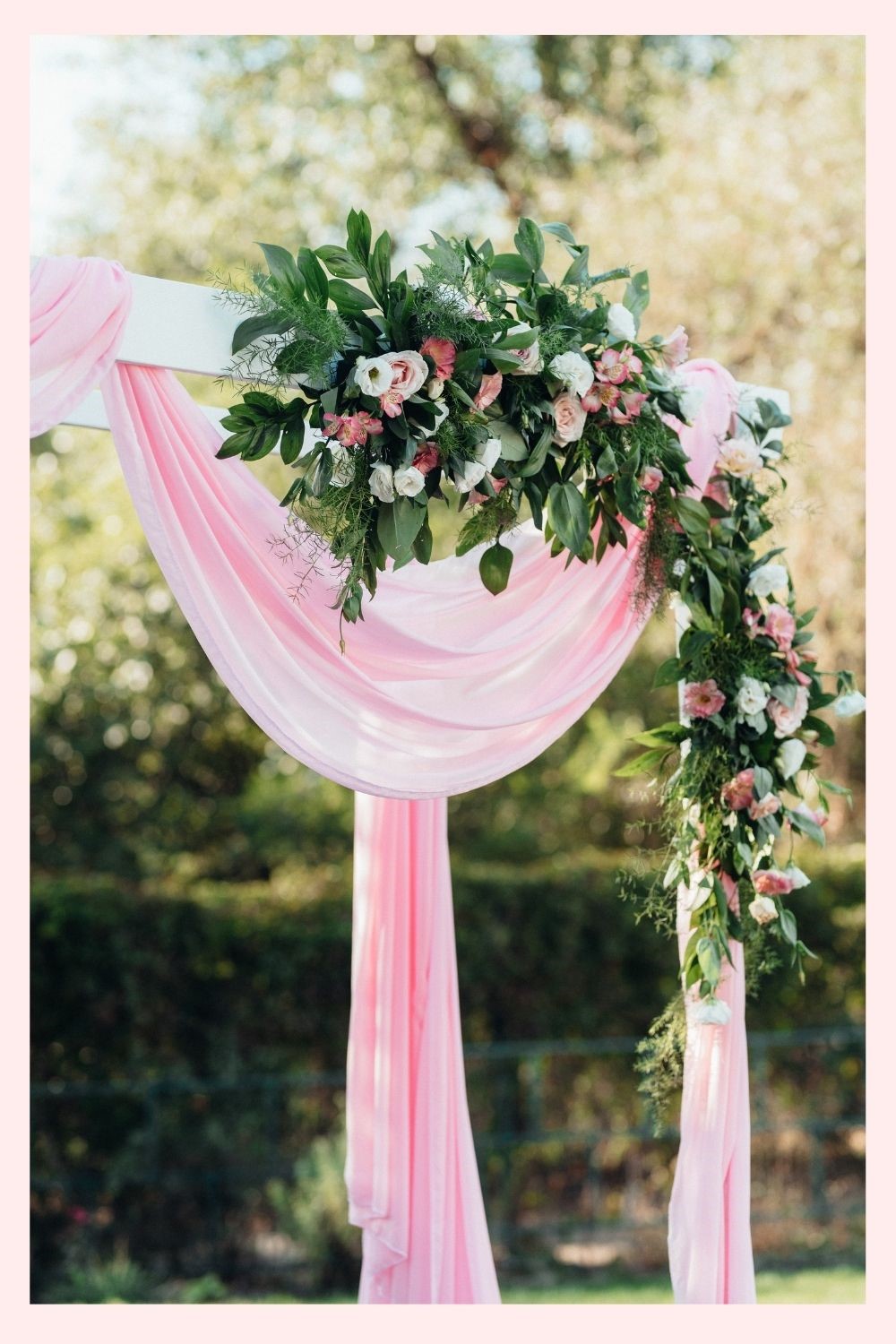 small wedding arch, pink and floral wedding arch, pink and floral wedding decor