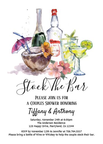 Stock The Bar Engagement Party Invitation
