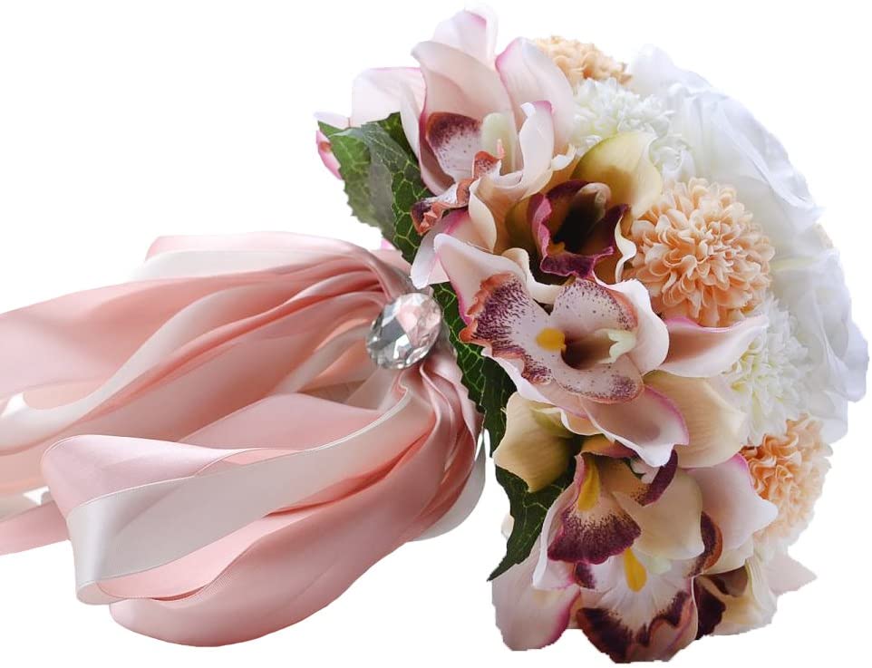 Romantic Wedding Bouquet with blush and white flowers