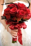 Bride With Beautiful Red Wedding Bouquet