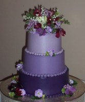 summer wedding colors, purple wedding cake, 3 toned purple wedding cake