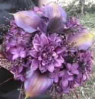 summer wedding colors, purple wedding flowers, purple bridal bouquet