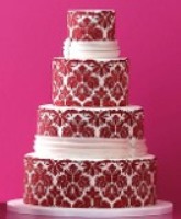 summer wedding colors, red and white wedding cake, red wedding cake