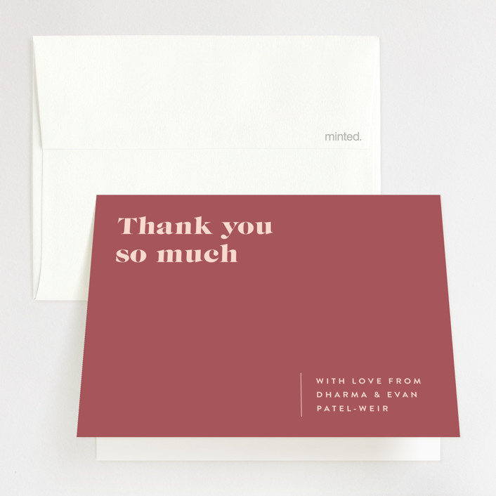 thank you notes, Pink Headline Wedding Thank You Cards, pink thank you cards