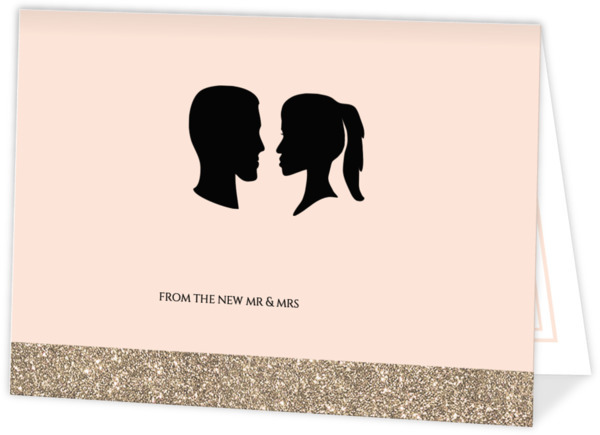 thank you notes, GLAMOROUS SILHOUETTE WEDDING THANK YOU CARD, bride and groom thank you cards