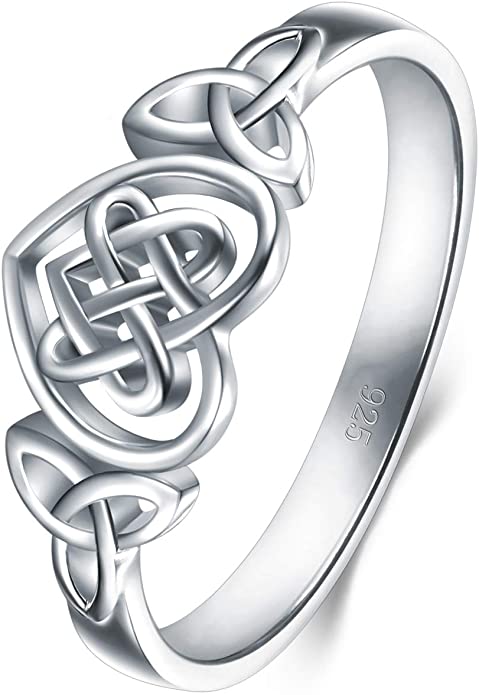 unusual wedding rings, unusual wedding bands, Sterling Silver Ring Celtic Knot Heart High Eternity Wedding Band