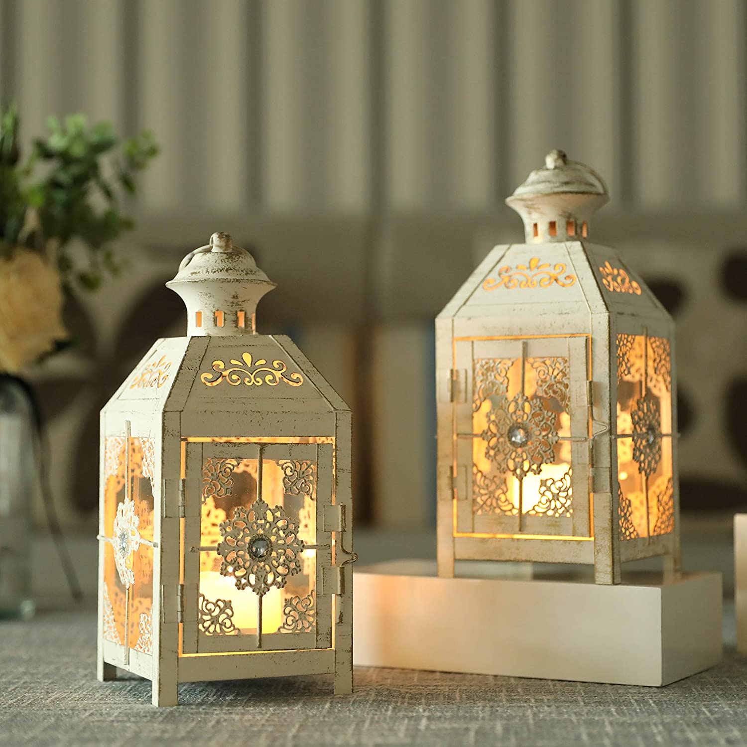 Vintage Metal Candle Lantern Centerpieces