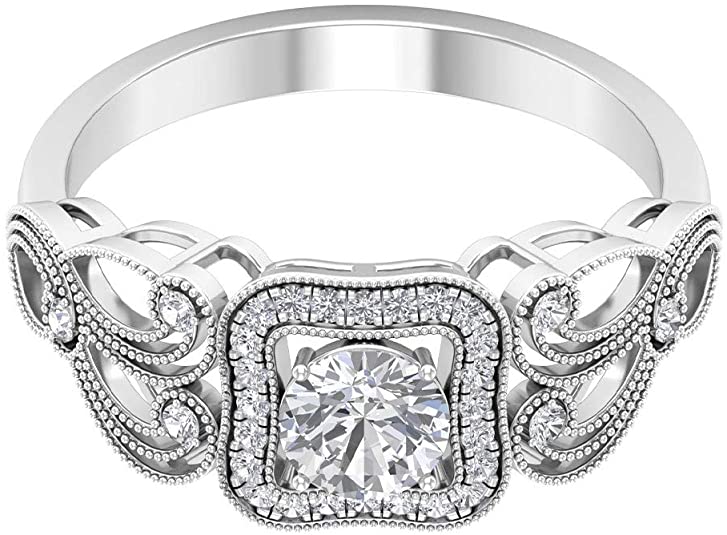 vintage style wedding rings, vintage style diamond rings, Vintage Engagement Ring Solitaire Diamond Halo Ring Art Deco, vintage wedding rings, vintage diamond rings