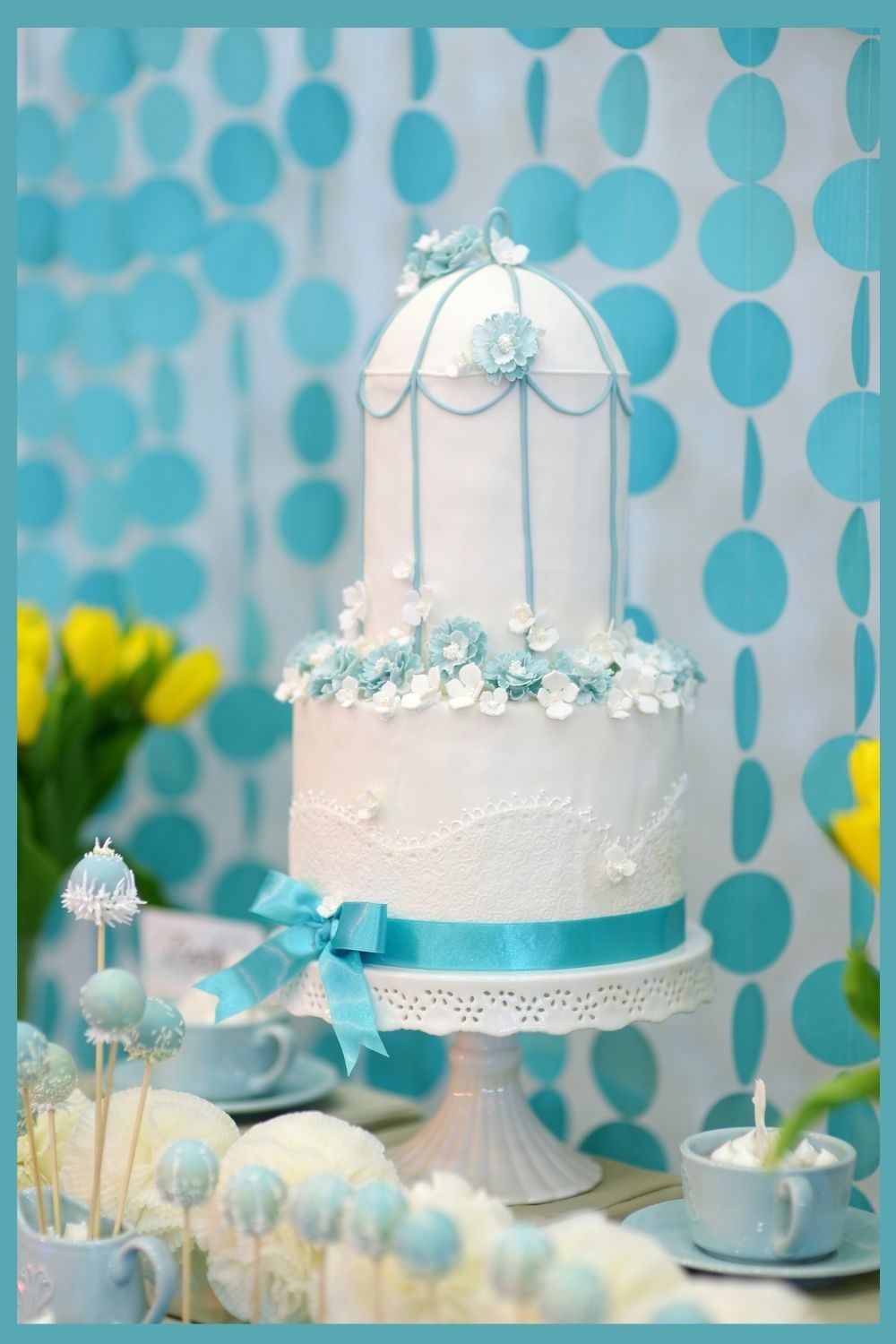 wedding cake, wedding cake ideas, wedding cake inspiration, wedding cake photos, blue and white wedding cake