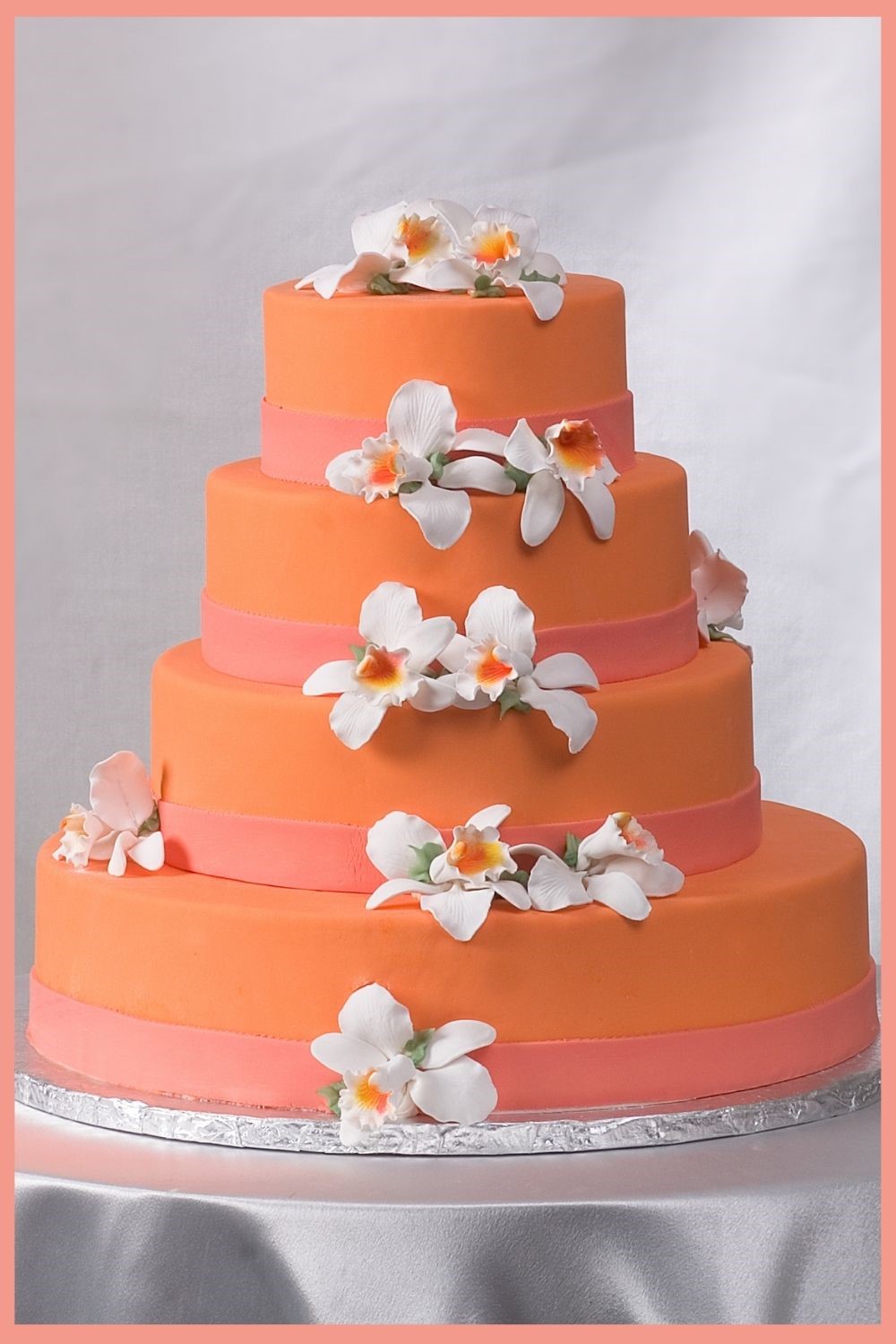 wedding cake, wedding cake ideas, wedding cake inspiration, wedding cake photos, orange and white wedding cake