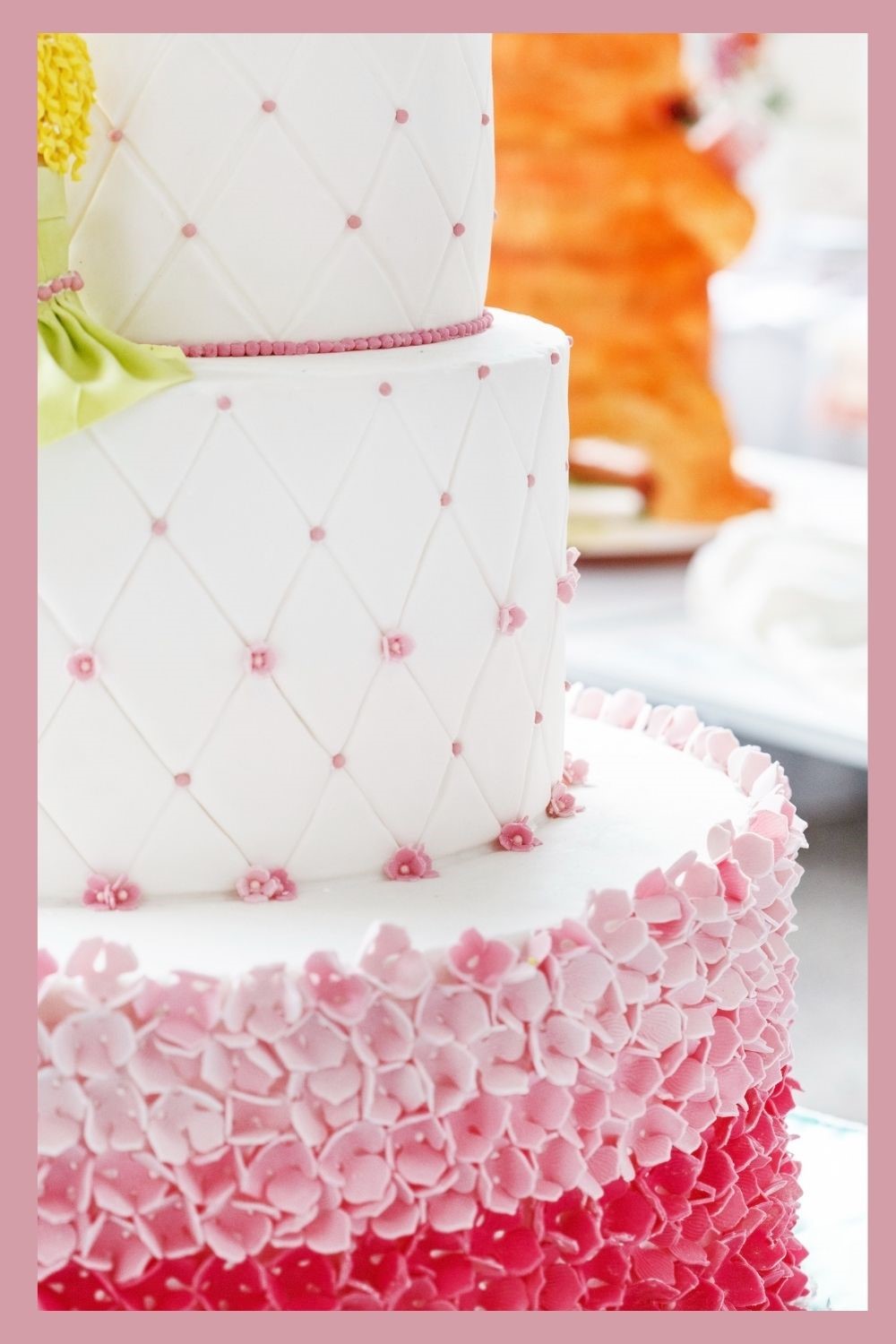 wedding cake, wedding cake ideas, wedding cake inspiration, wedding cake photos, pink and white wedding cake
