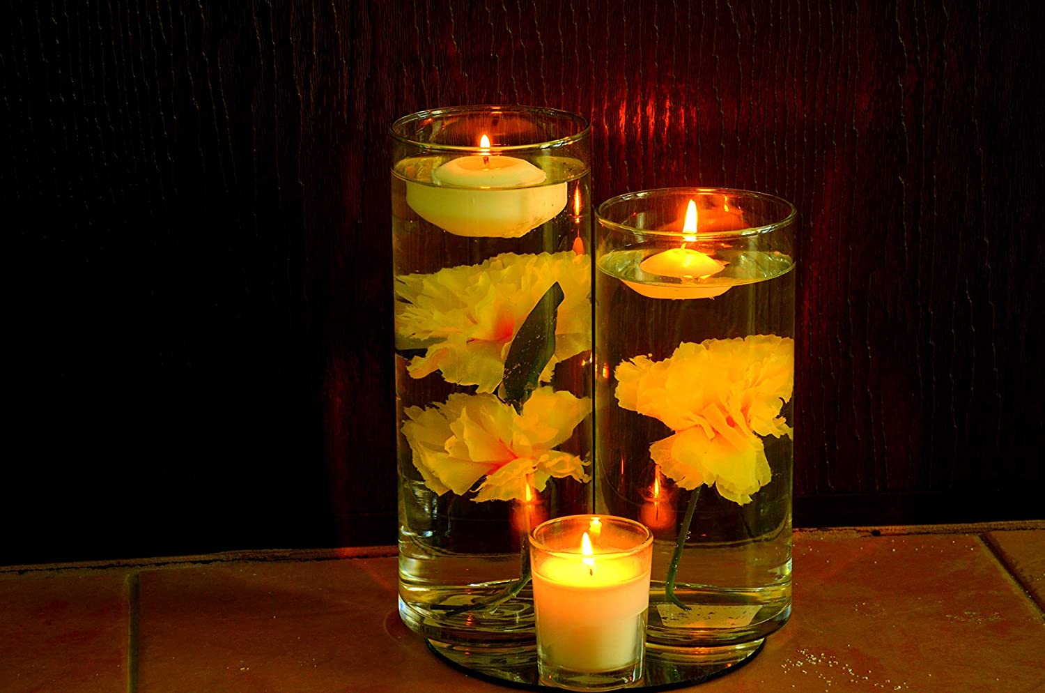 Set of 3 Silk Floral Arrangements Wedding Centerpieces