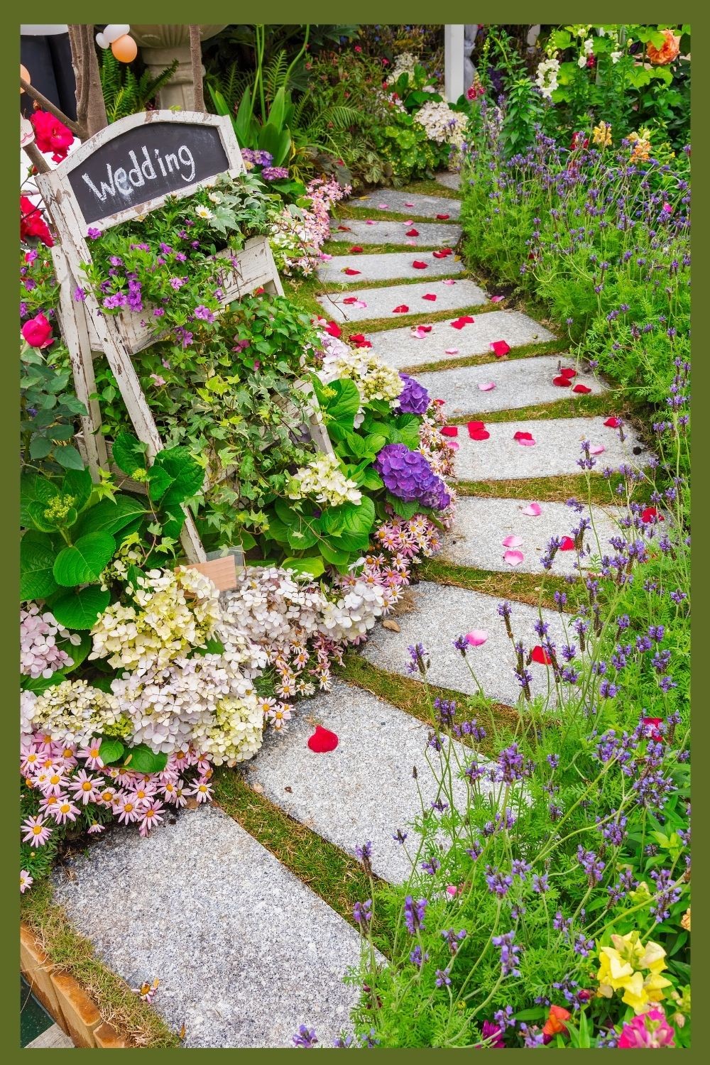 Fabulous Decorated Garden Path for an outdoor or garden wedding