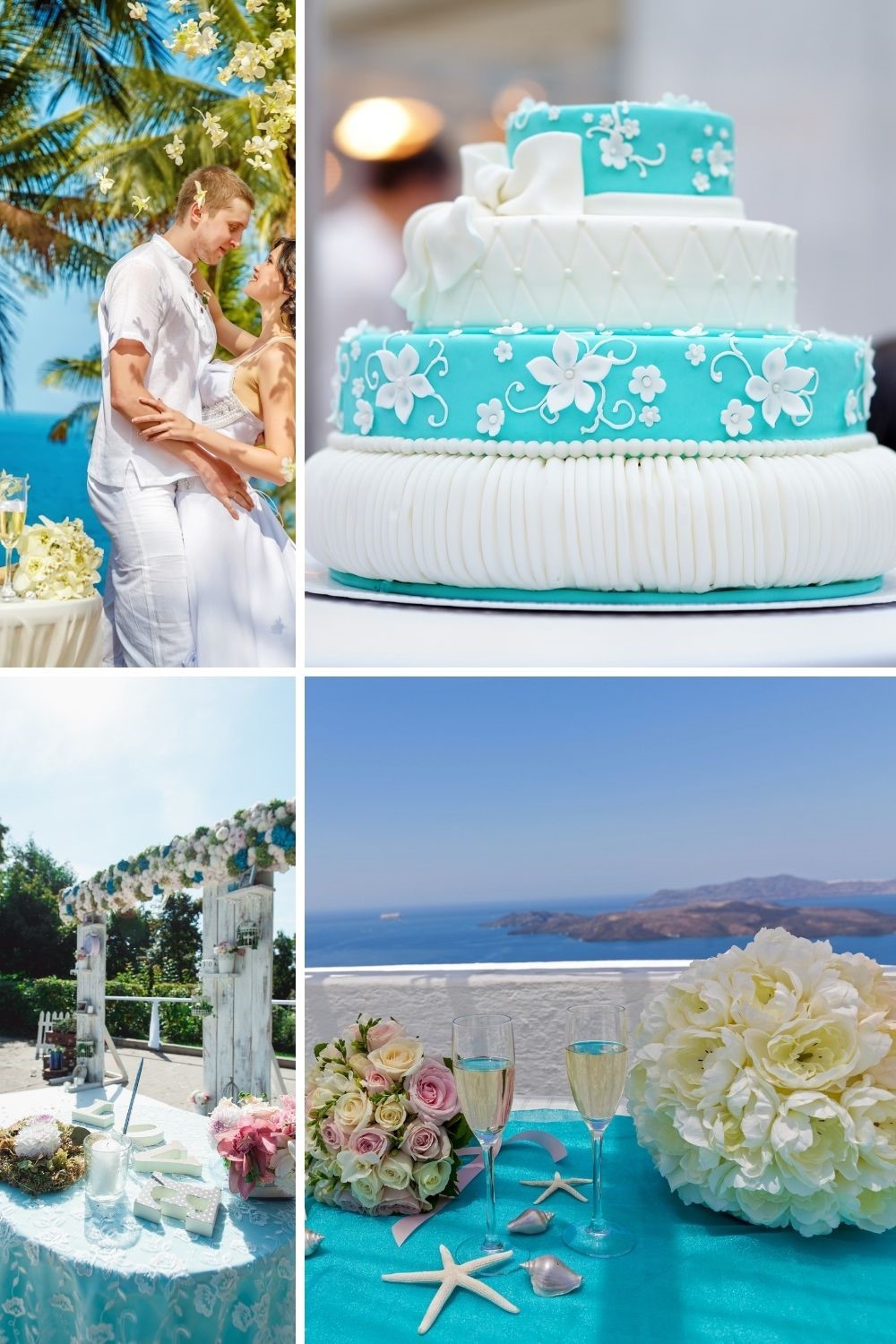 wedding ceremony site, wedding ceremony photos, blue and white wedding, turquoise and white wedding
