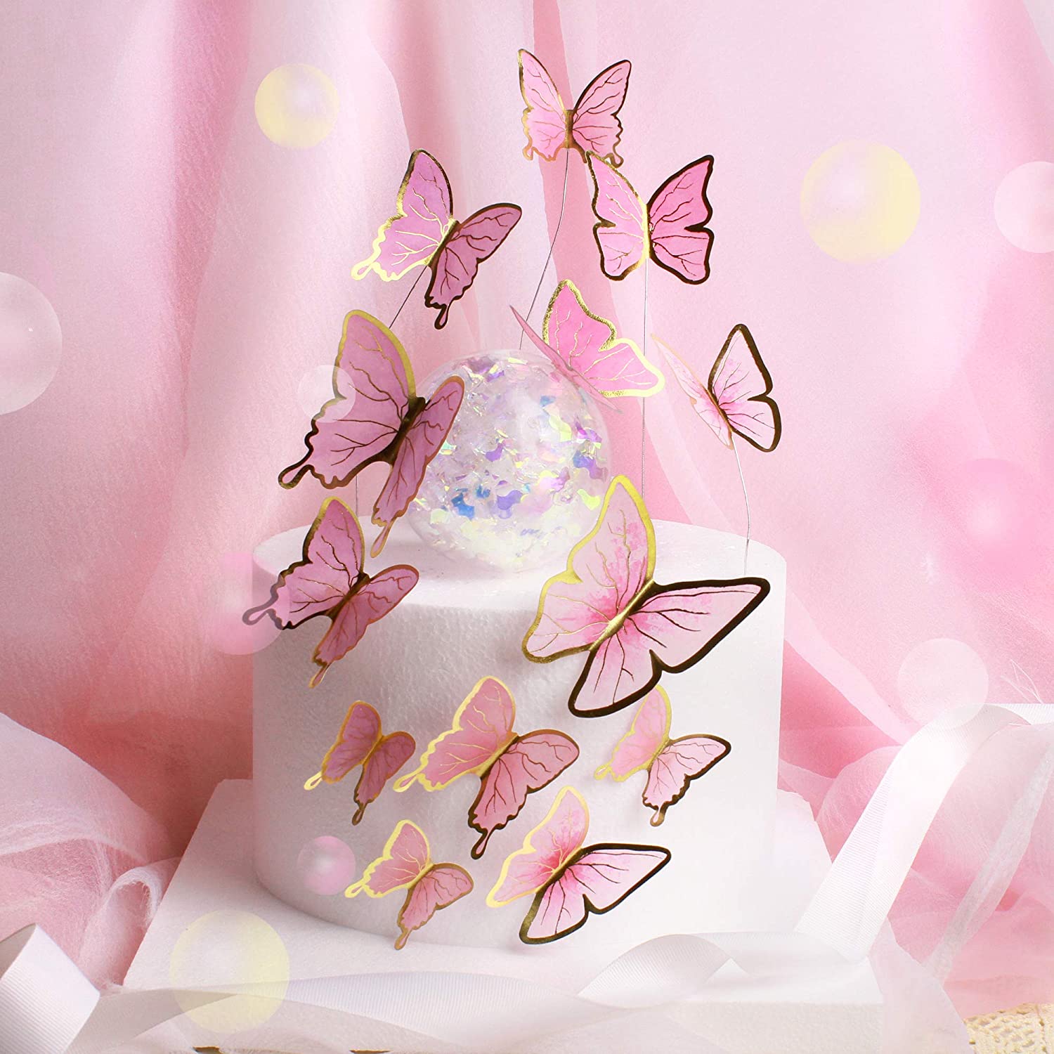 Pretty Pink Butterfly Cupcake Toppers