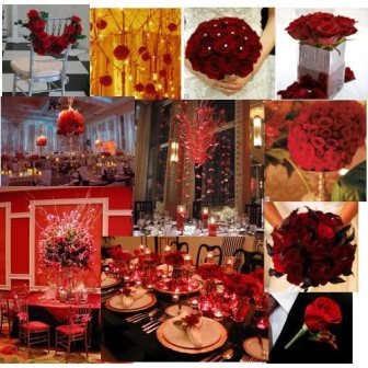 wedding decor ideas, wedding decoration ideas, red wedding photo collage