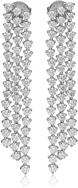 14K White Gold Natural White Diamond Drop Earring