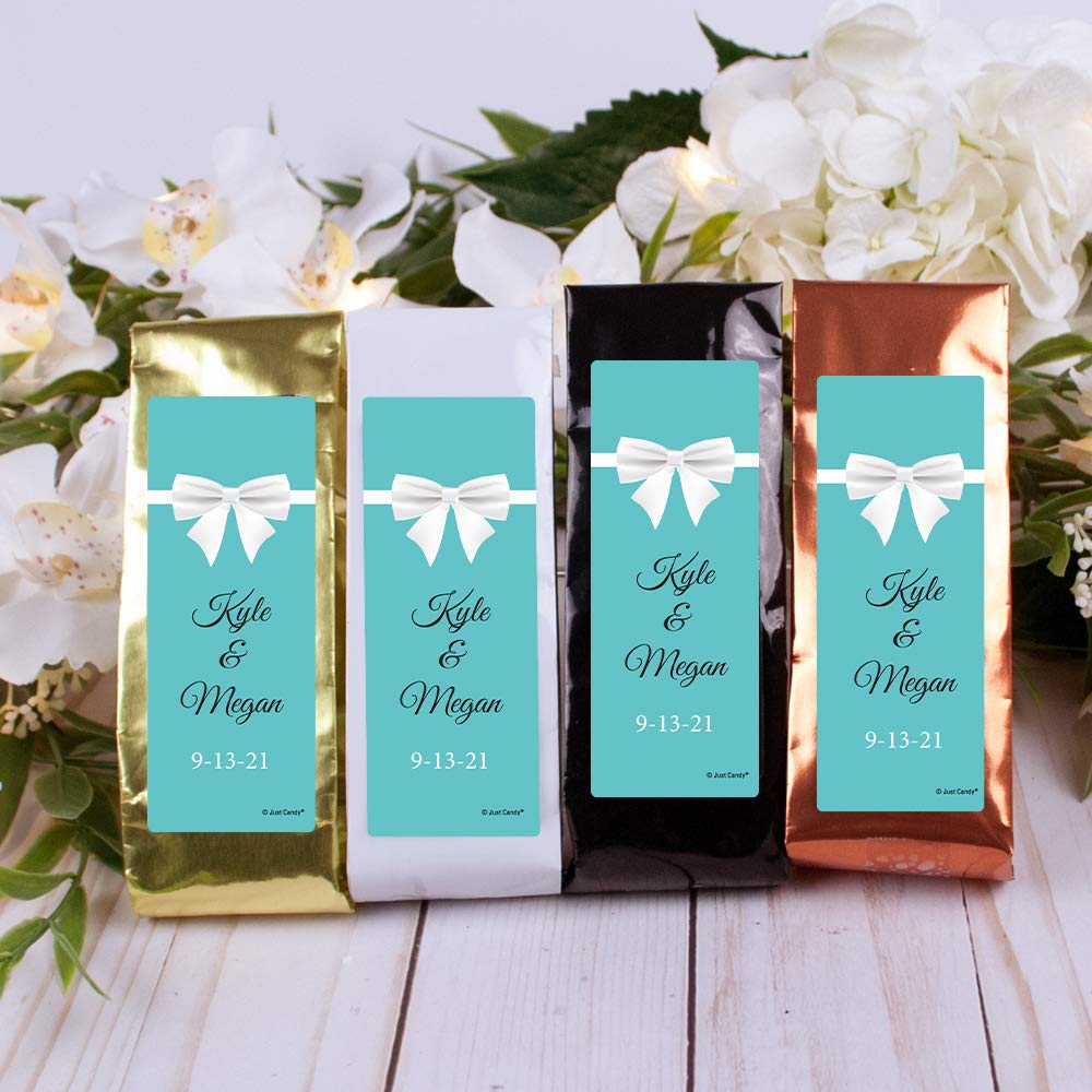 Coffee Wedding Favors (12 Pack) Personalized 1.5oz Coffee Bags - Choose Your Color Bag