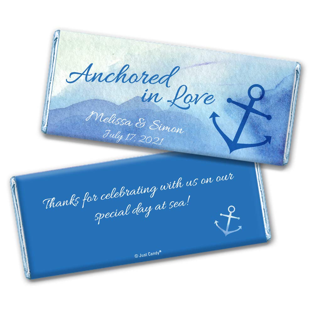 12 Nautical Wedding Favors for Guests Personalized Hershey's Chocolate Bars