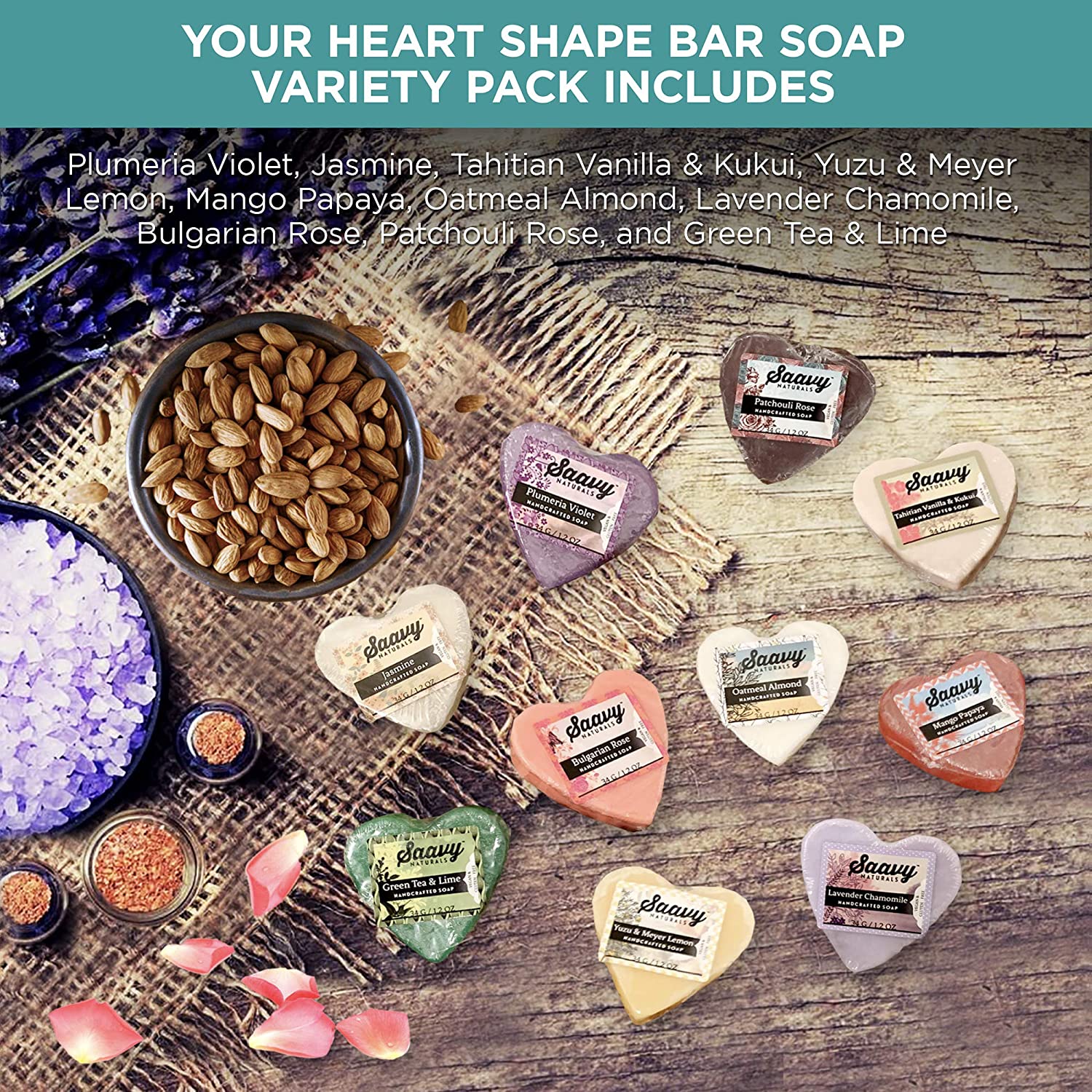 Organic Soap Bar Set Heart Shaped Wedding Favors