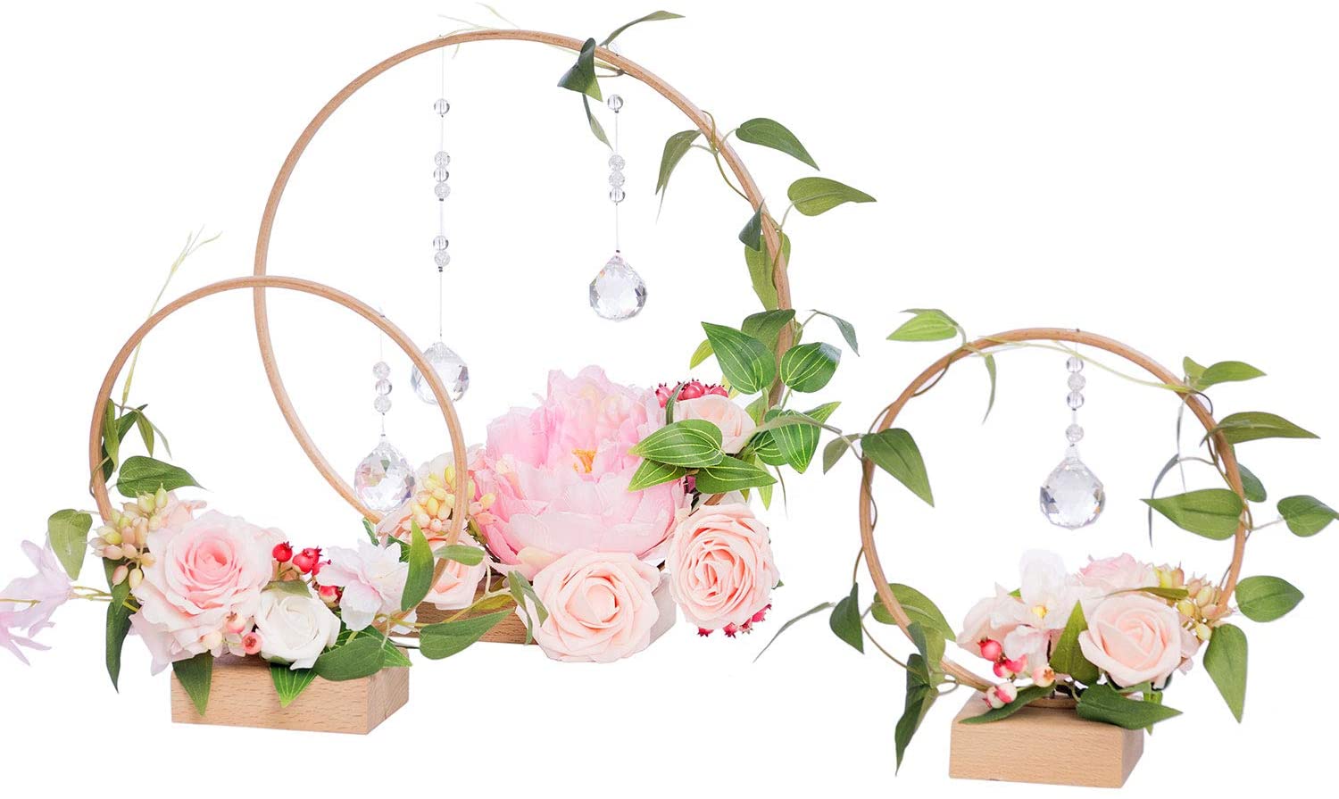 Crystal Hoop Wreath Centerpieces for Wedding Decorations