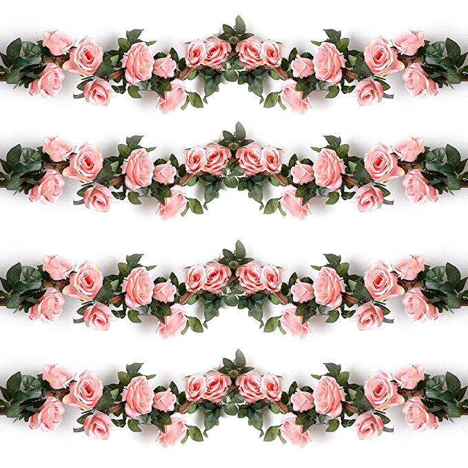 Artificial Rose Vines Silk Flowers Rose Garlands for Wedding