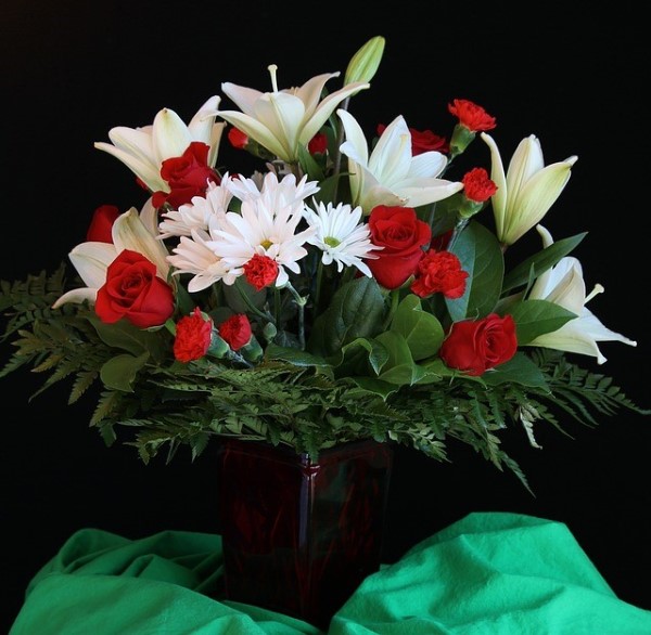 Beautiful Red, White and Green Floral Arrangement
