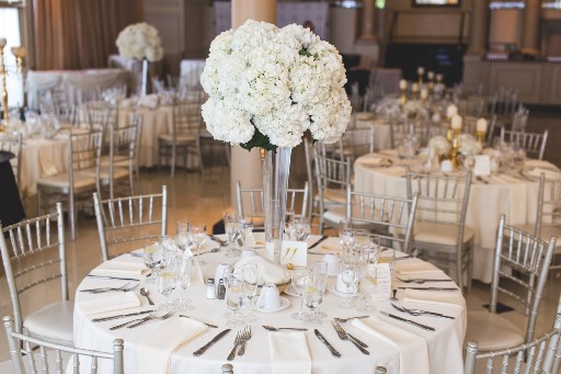 Tall White Wedding Flower Centerpiece