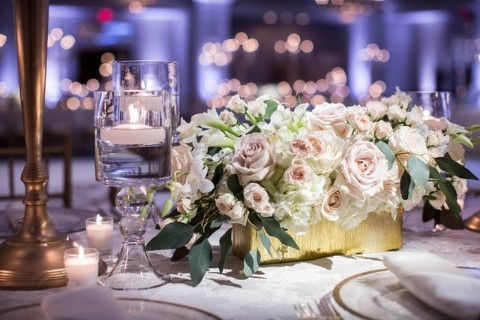 wedding table with flowers