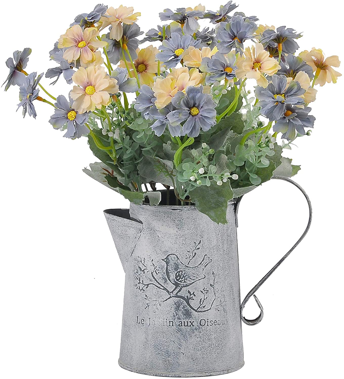 Artificial Wild Flower Blue Cosmos  - Country Rustic Wedding Centerpiece