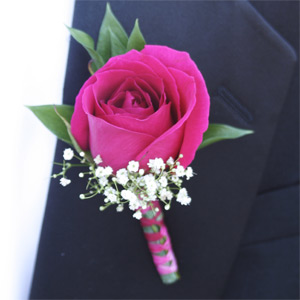 Pink wedding boutonnieres