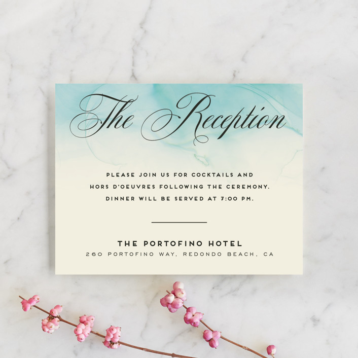 wedding reception invitations, wedding reception cards, wedding reception stationery, Beach Ombre Wedding Reception Card