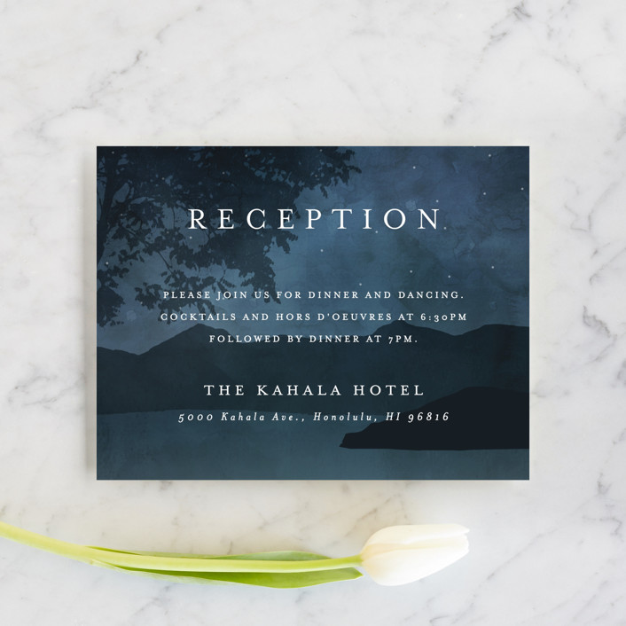 wedding reception invitations, wedding reception cards, wedding reception stationery, Coastal Nights Wedding Reception Card