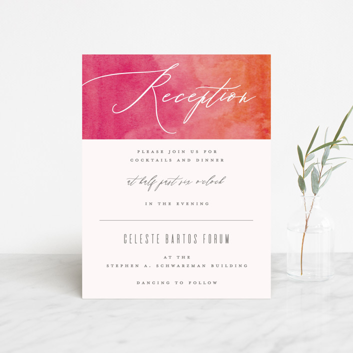 wedding reception invitations, wedding reception cards, wedding reception stationery, Pastel Wedding Reception Card