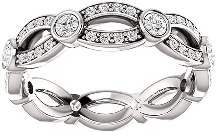 wedding rings, wedding bands, wedding ring ideas, wedding band ideas, 1.50 ct Ladies Round Cut Diamond Eternity Wedding Band Ring in Platinum