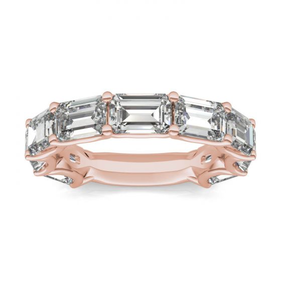 wedding rings, wedding bands, wedding ring ideas, wedding band ideas, 5.22 CTW Emerald Forever One Moissanite Ring 14K Rose Gold