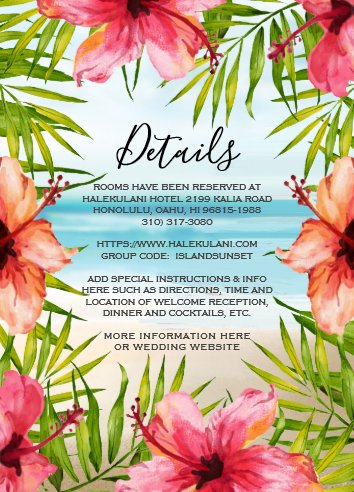 wedding stationery, wedding reception card, colorful wedding reception info card