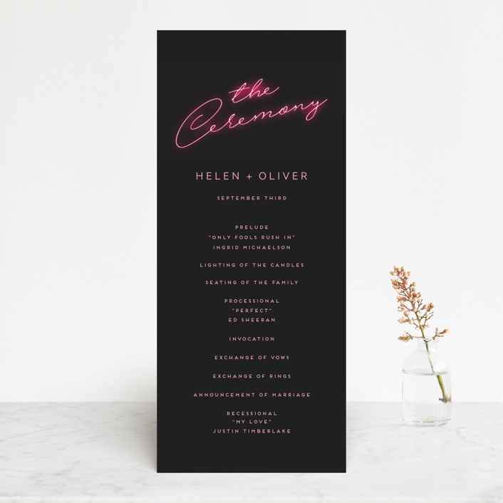 wedding programs, black and pink wedding programs, pink and black wedding program