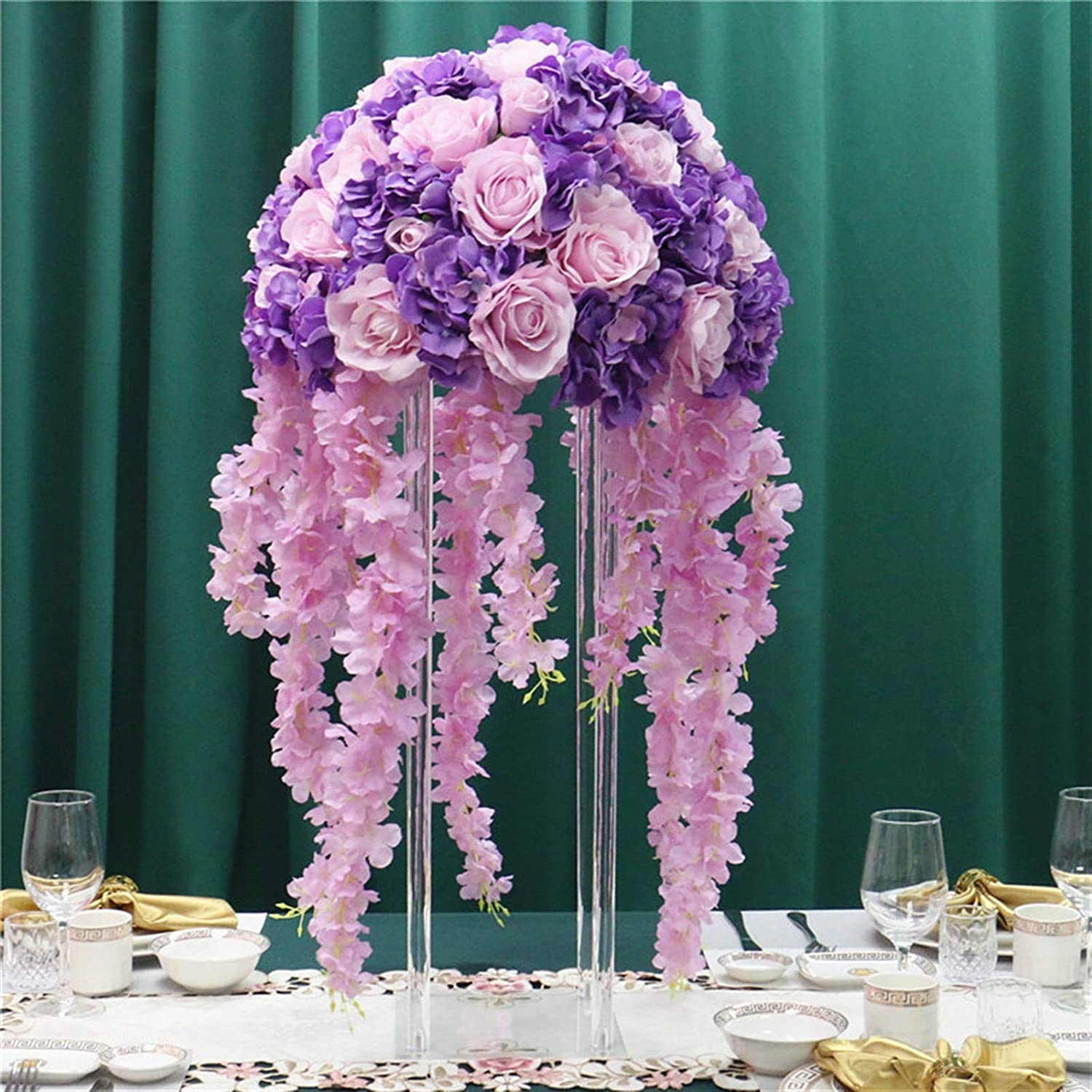 Artificial Purple and Lilac Wedding Table Floral Centerpiece DIY Wisteria Vine Flower Ball