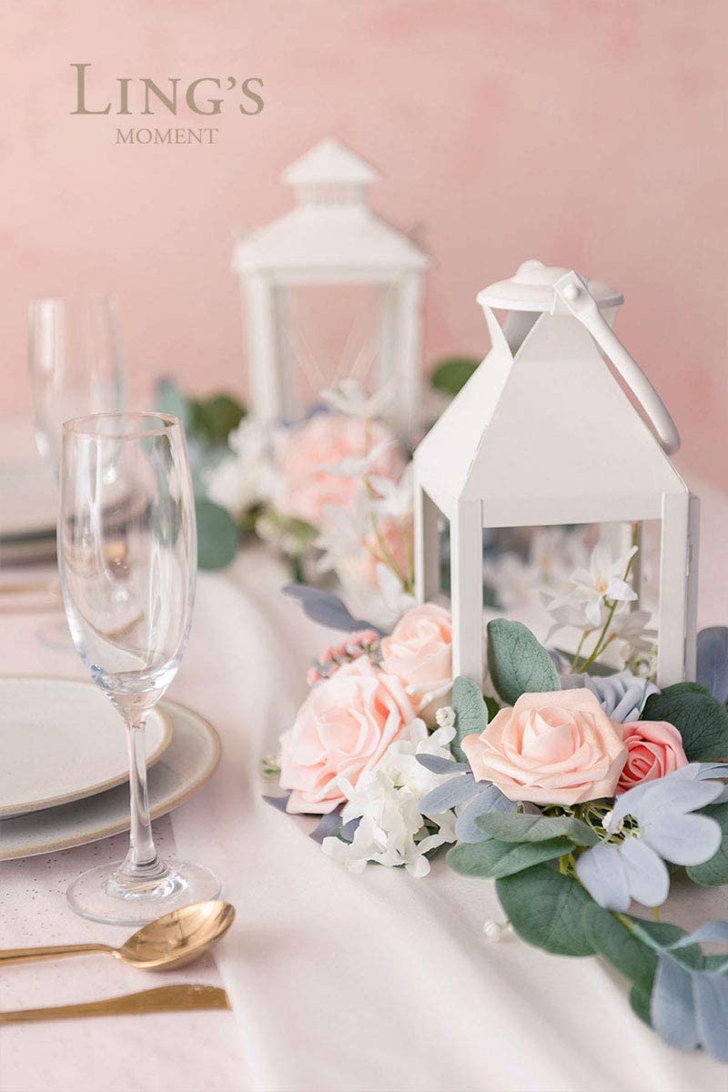 Pastel Blush Rose Flower Garland Floral Arrangements