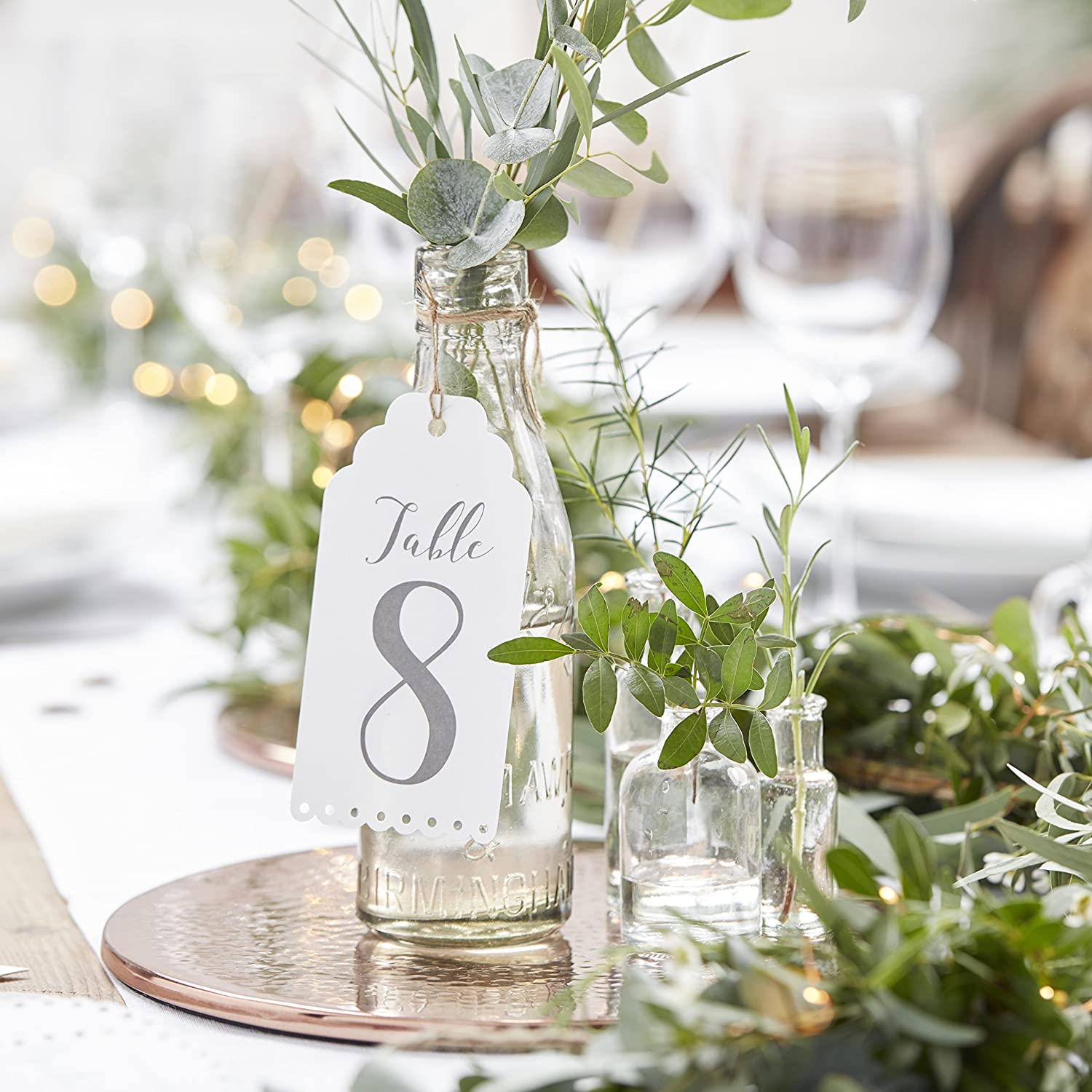 White Wine Bottle Wedding Table Numbers