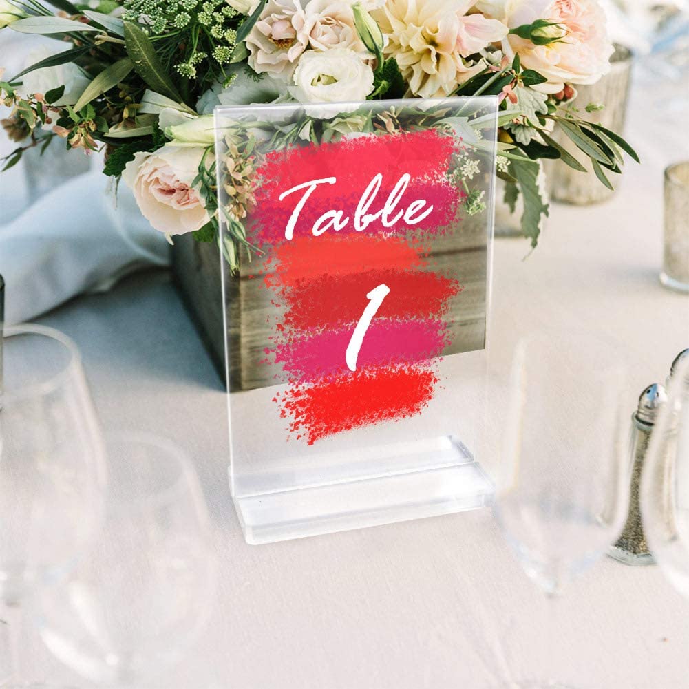 Acrylic Wedding Table Numbers with Stands