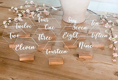 Hexagon Wedding Table Number