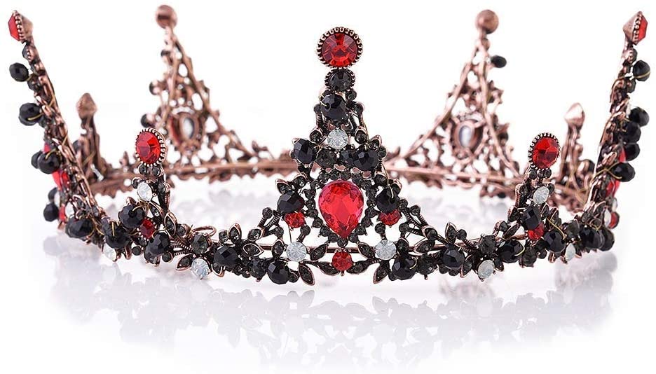 Rhinestone Black and Red Crystal Tiara